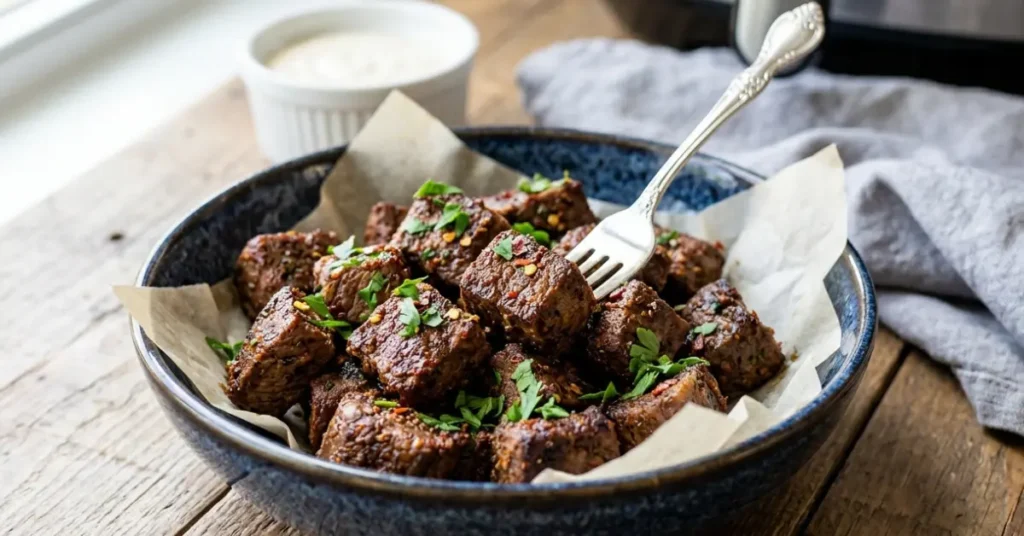 air fryer cajun steak bites