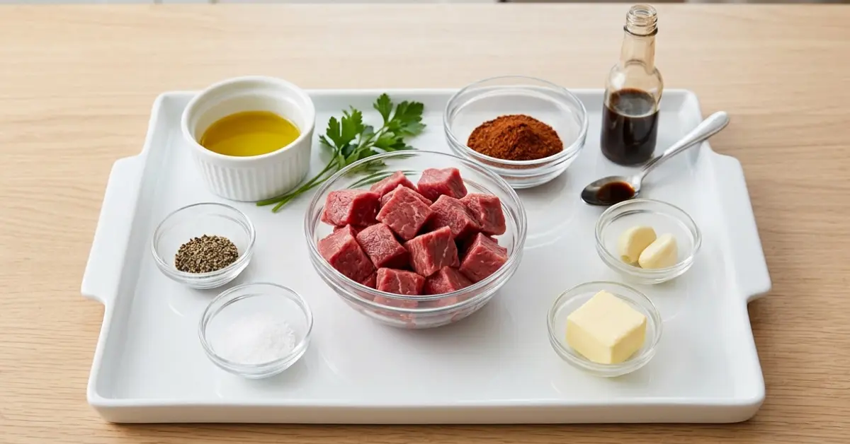 ingredients of air fryer cajun steak bites